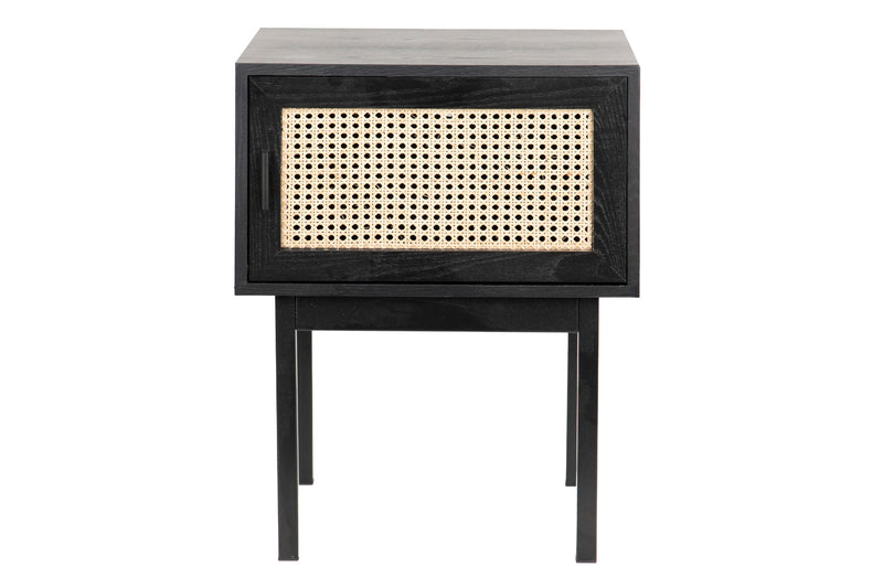 Mesita Rejilla Con Puerta Madera-metal 50x40x65 Cm - Mesitas de noche - Granada Maison