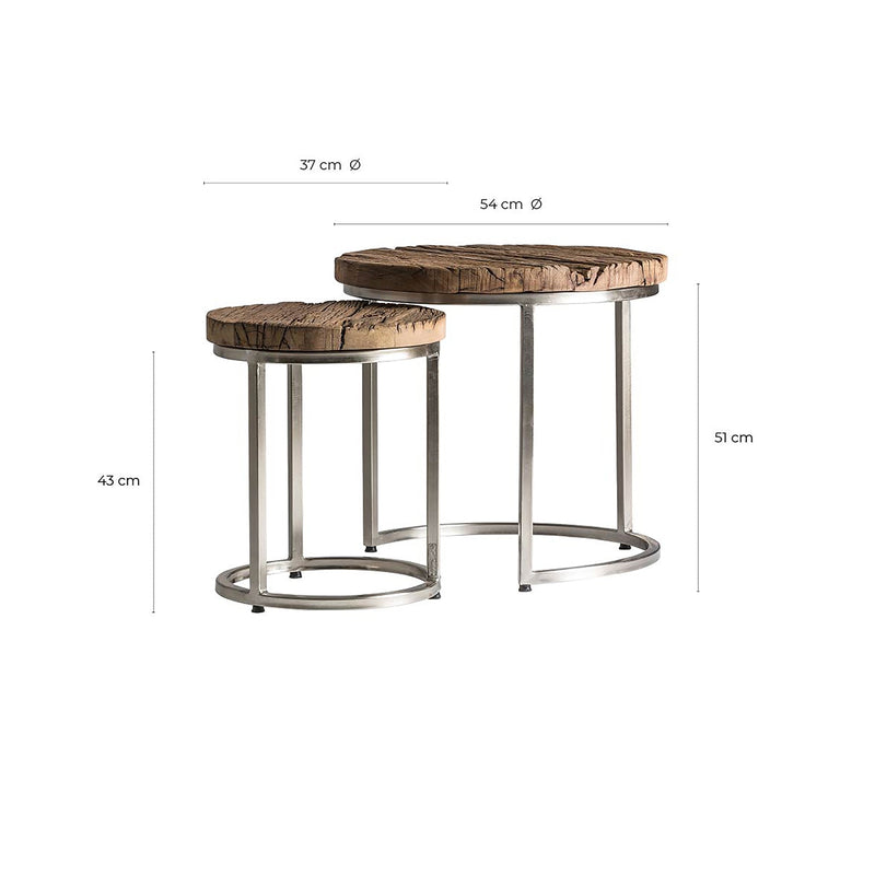 Mesa Auxiliar J/2 Akron en Color Natural/Plata - Mesas Auxiliares - Granada Maison