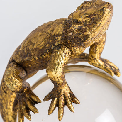 Figura Decorativa Lagarto en Color Oro