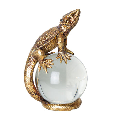 Figura Decorativa Lagarto en Color Oro