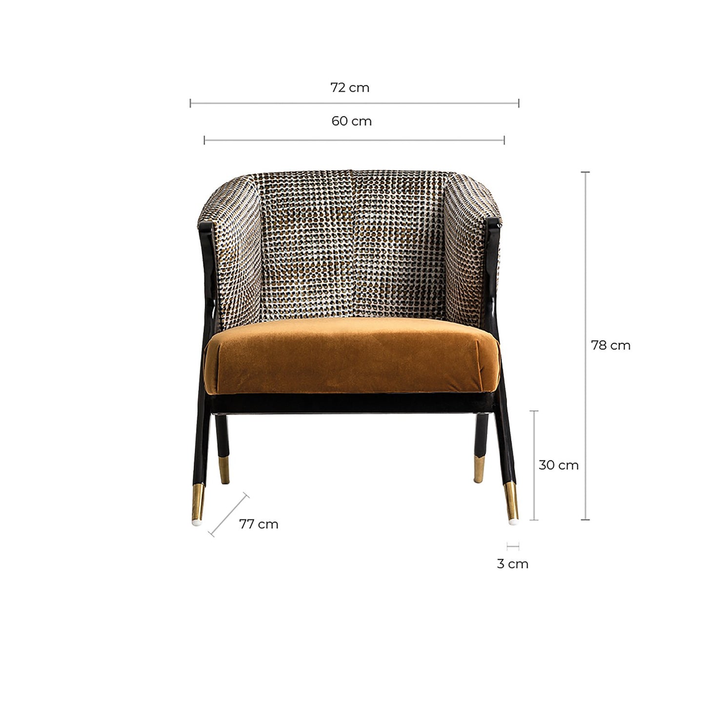 Brillon Armchair in Ochre Colour