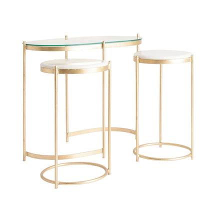 Kruth Side Table (Set Of 3) in Gold Colour