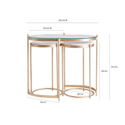 Kruth Side Table (Set Of 3) in Gold Colour