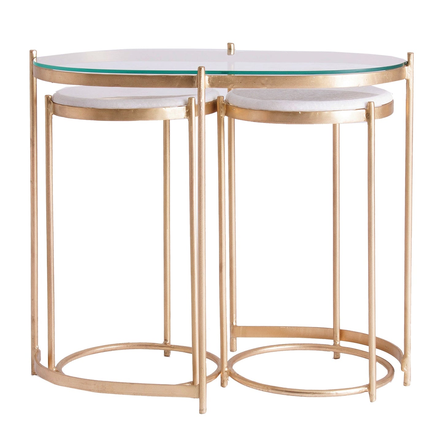 Kruth Side Table (Set Of 3) in Gold Colour