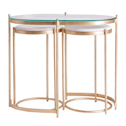 Kruth Side Table (Set Of 3) in Gold Colour