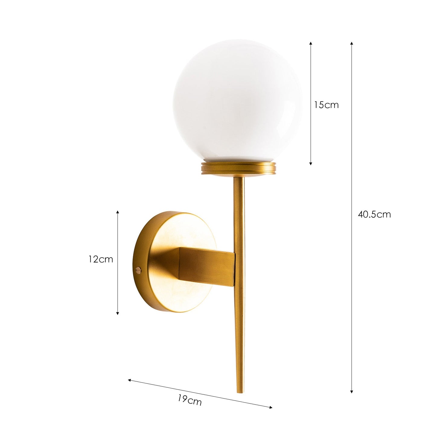 Bola Wall Lamp in White/Gold Colour