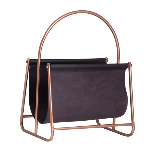 Wohlen Magazine Rack in Black/Copper Colour