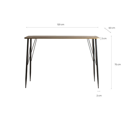 Reken Desk in Black/Gold Colour