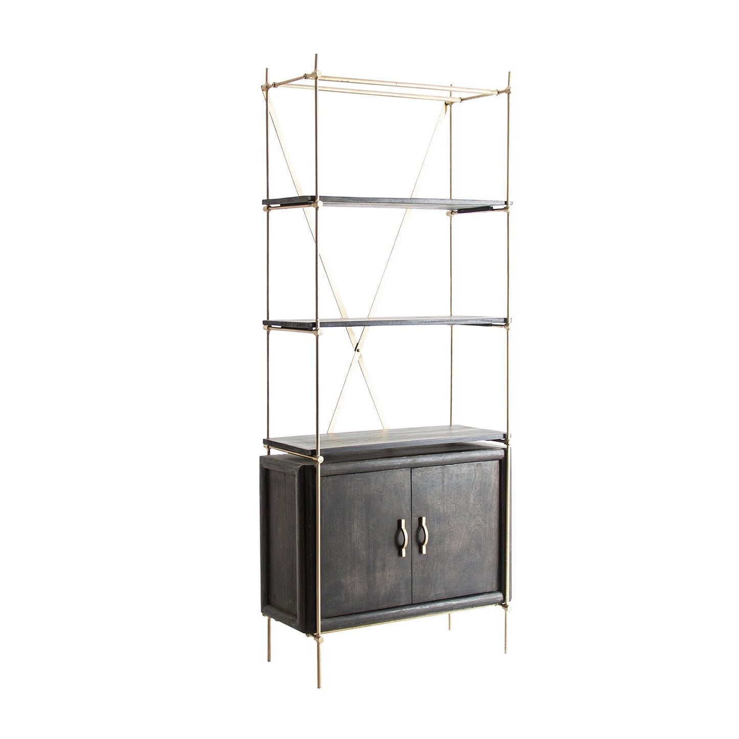 Danta Bookcase in Brown/Gold Colour