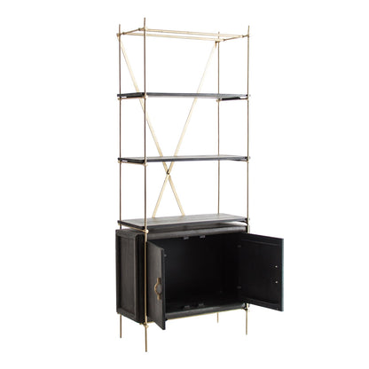 Danta Bookcase in Brown/Gold Colour