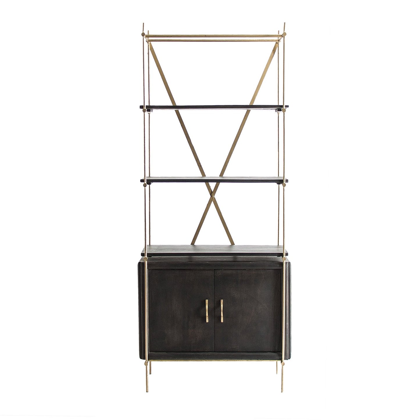 Danta Bookcase in Brown/Gold Colour