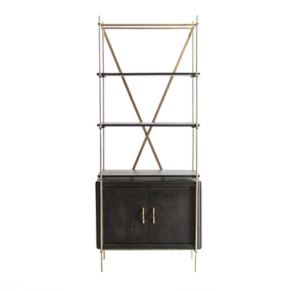 Danta Bookcase in Brown/Gold Colour