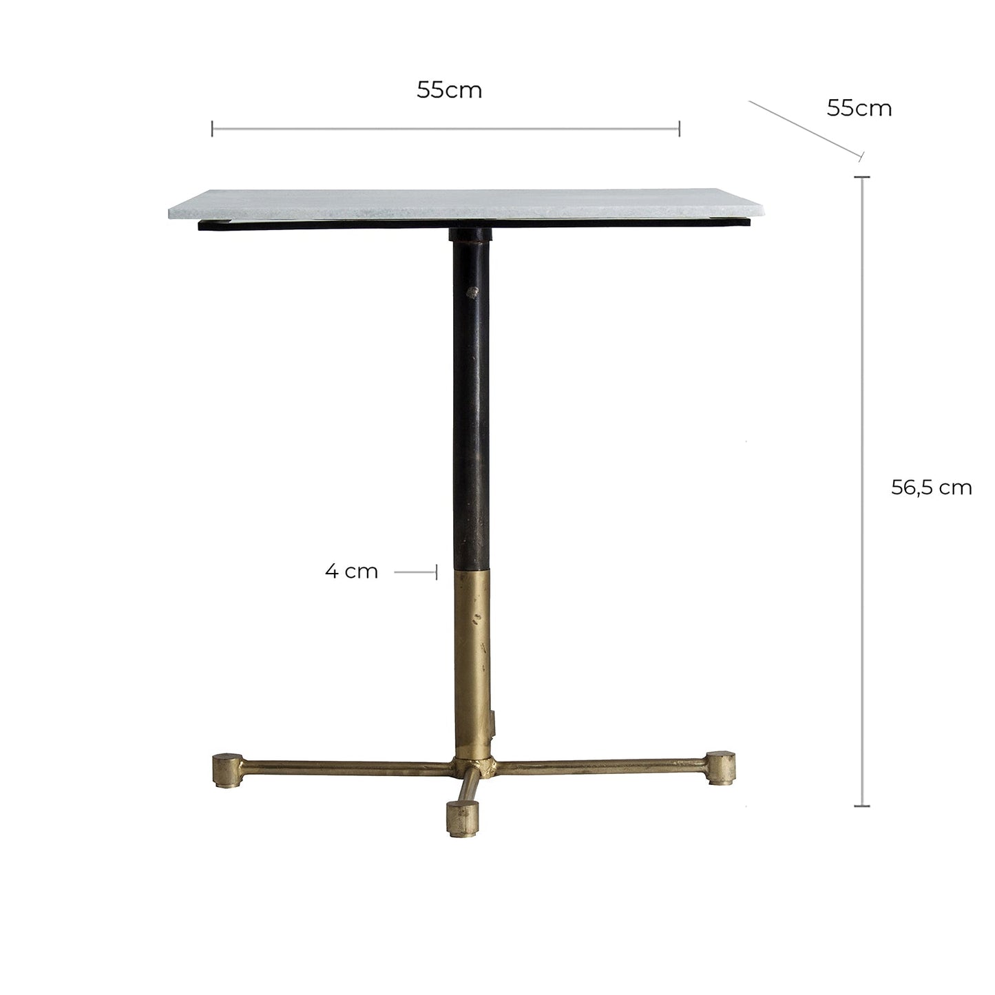 Dahn Side Table in Black/White/Gols Colour