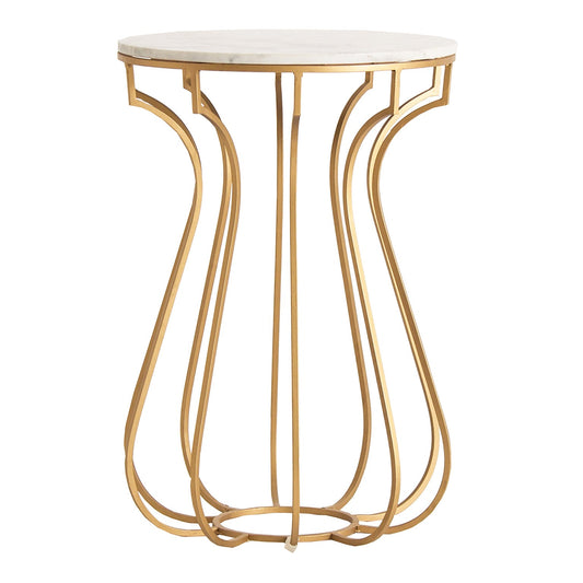 Tweng Side Table in White/Gold Colour