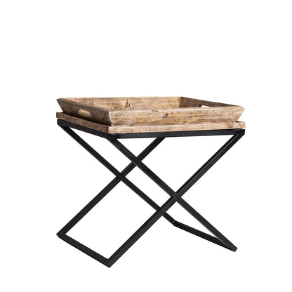 Newak Side Table in Black/Natural Colour