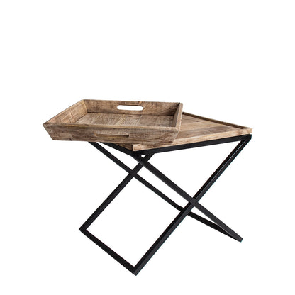 Newak Side Table in Black/Natural Colour