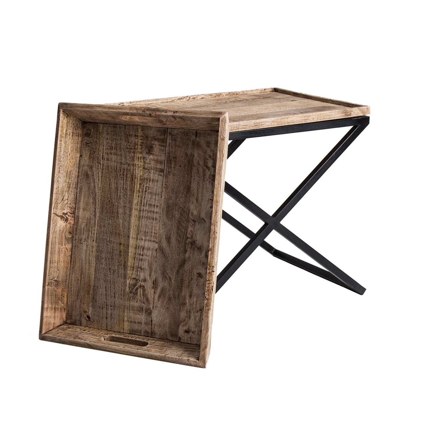 Newak Side Table in Black/Natural Colour