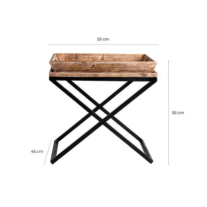 Newak Side Table in Black/Natural Colour