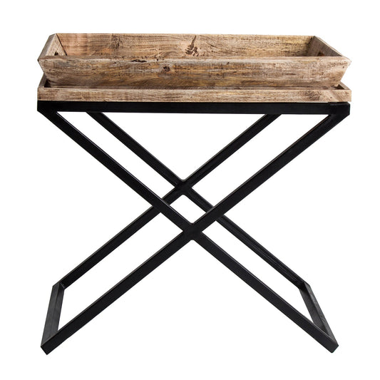 Newak Side Table in Black/Natural Colour