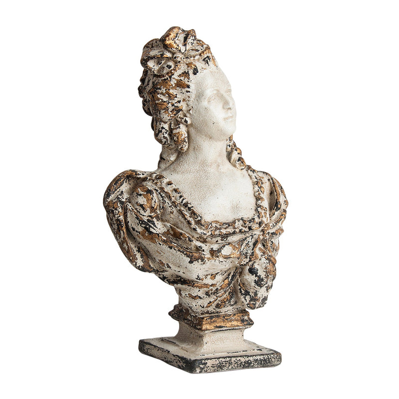 Figura Atenea en Color Crema/Oro - Figuras y Esculturas Decorativas - Granada Maison