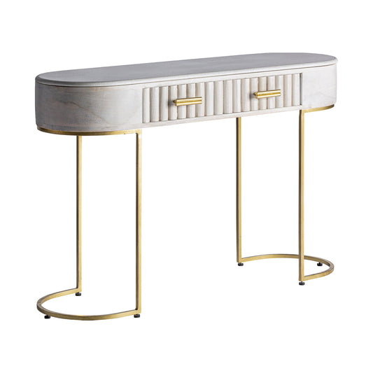 Glees Console Table in Cream/Gold Colour