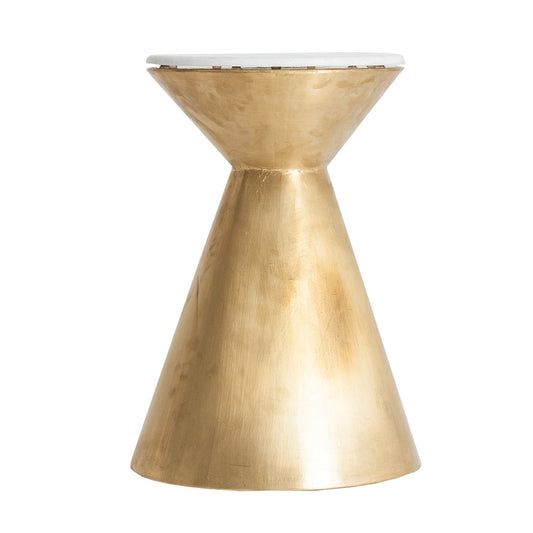 Wolen Side Table in White/Gold Colour