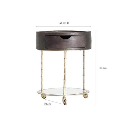 Wald Side Table in Brown/Gold Colour