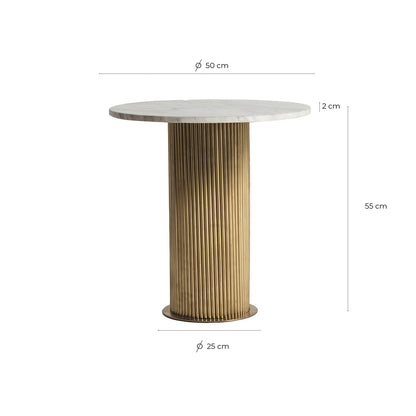 Coen Side Table in White/Gold Colour