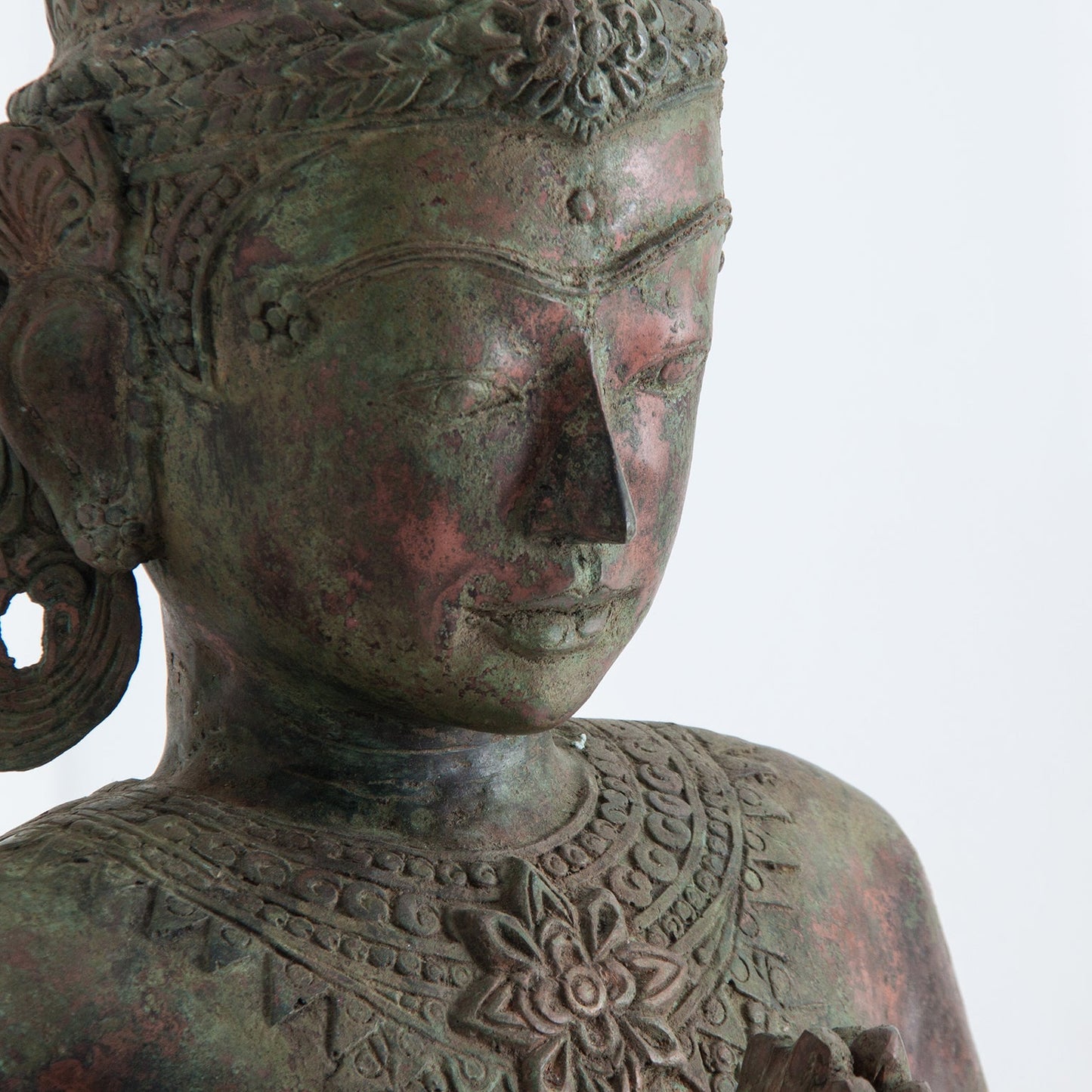 Oriental Figure in Green/Gold Colour