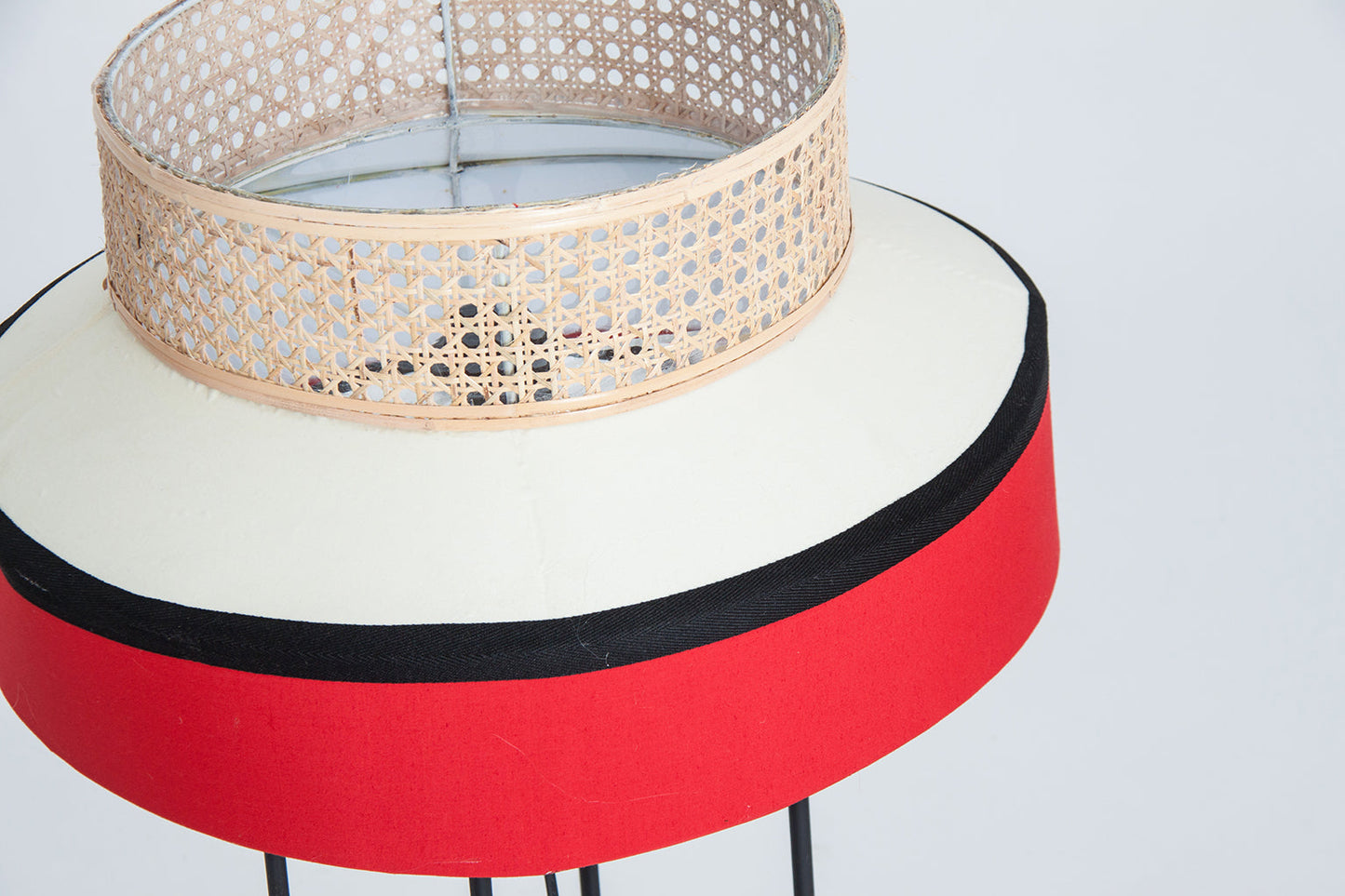 Table Lamp in White/Red Colour