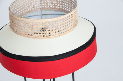 Table Lamp in White/Red Colour