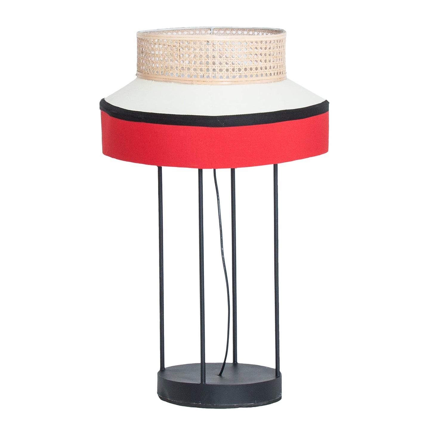 Table Lamp in White/Red Colour