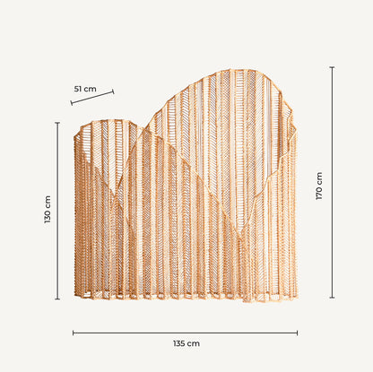 Parabán J/2 Plissé Rattan - Nórdico - Ratán - 135cm x 50cm x 208cm - Muebles Auxiliares - Granada Maison