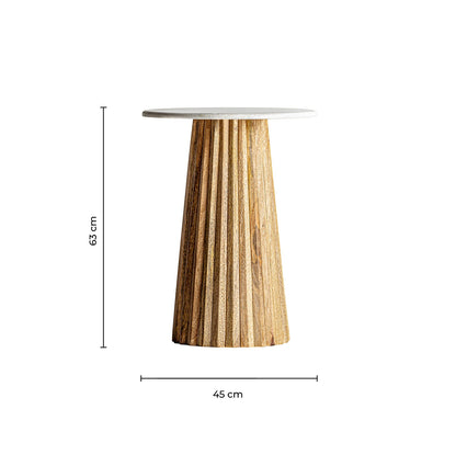 Bar Table Plissé Wood. 45x58x45 cm. - Mueble bar - Granada Maison