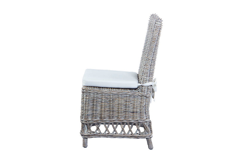 Linen Rattan Chair With Cushion 60X52X94 Cm