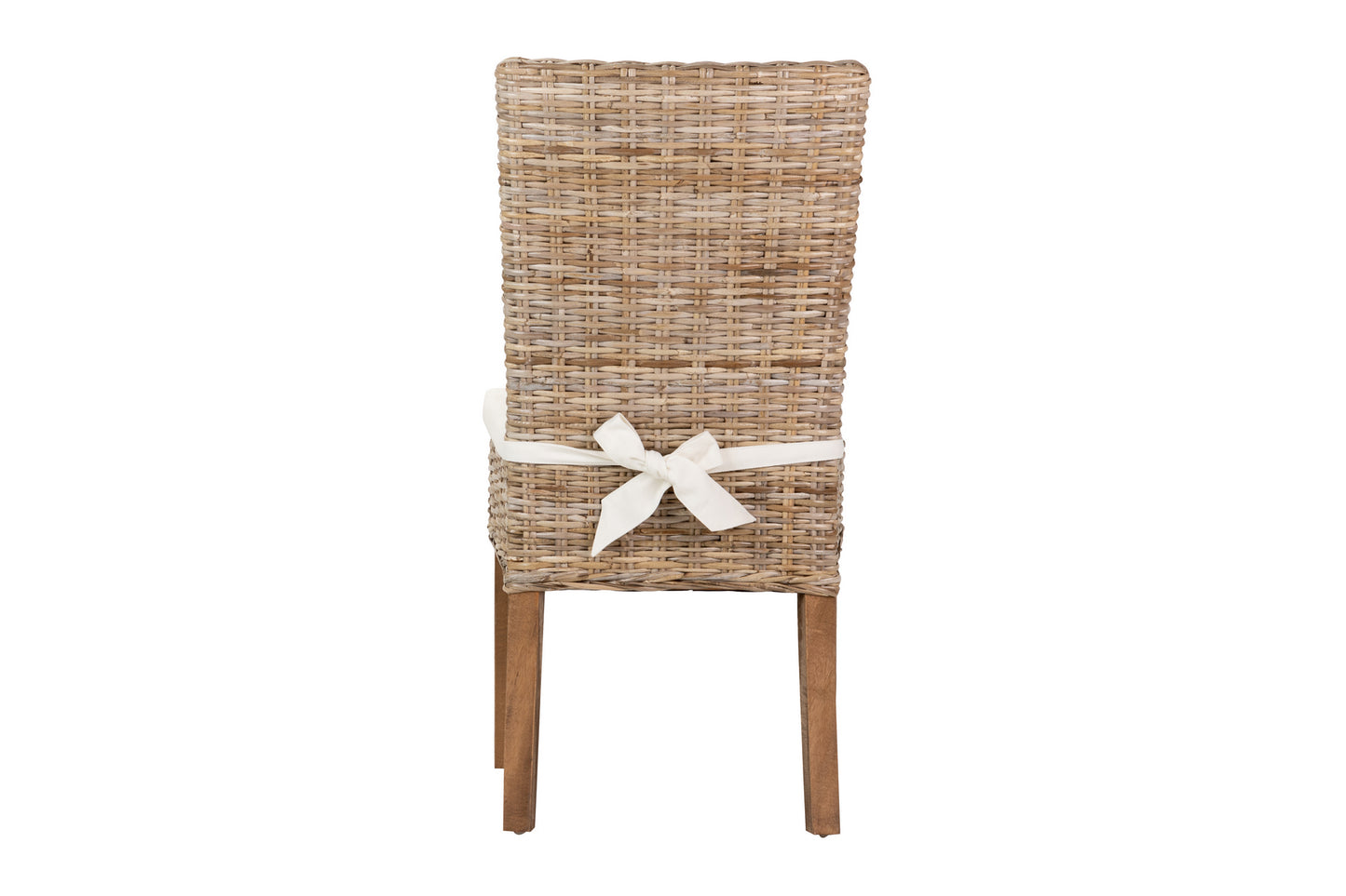 Silla Ratan Lino Madera Beige Natural 53X48X98 Cm