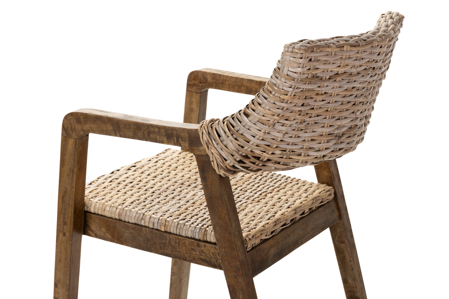 Silla Con Brazo Ratan-Madera Natural 54X57X81 Cm