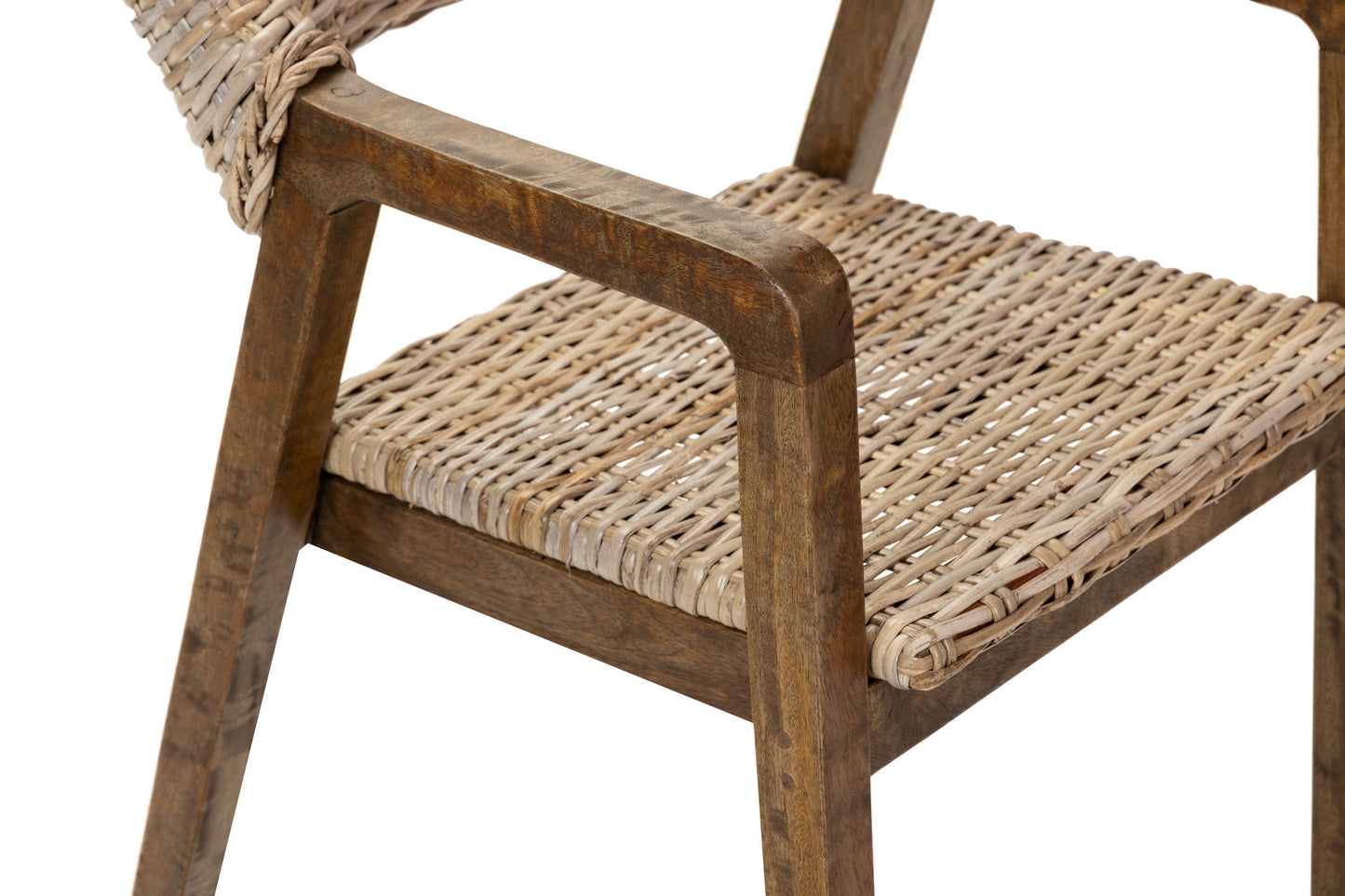 Silla Con Brazo Ratan-Madera Natural 54X57X81 Cm