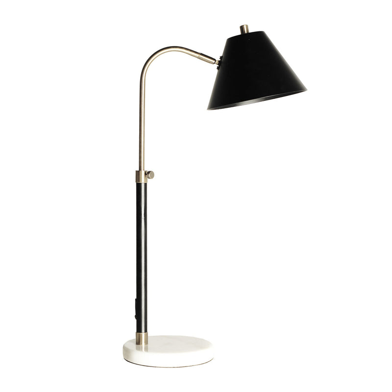 Lámpara De Sobremesa Negro/Blanco/Oro Hierro - Lámparas De Sobremesa - Granada Maison