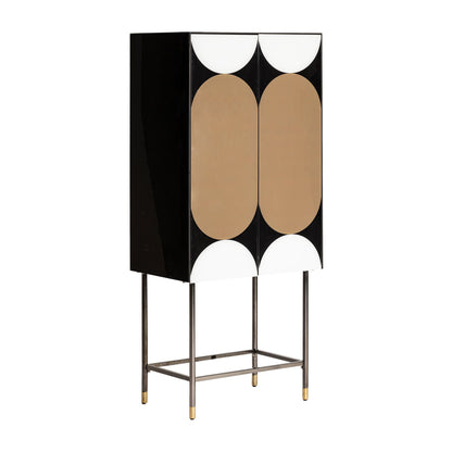 Mueble Bar Hannes en Color Negro/Blanco/Oro