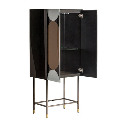 Mueble Bar Hannes en Color Negro/Blanco/Oro