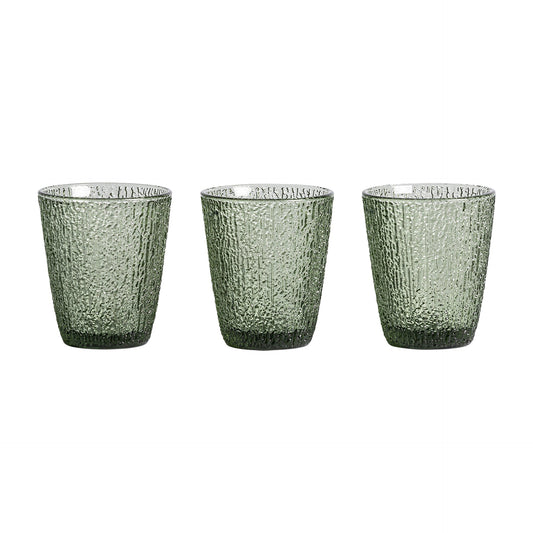 Moss Glass (Set Of 3) in Green Colour