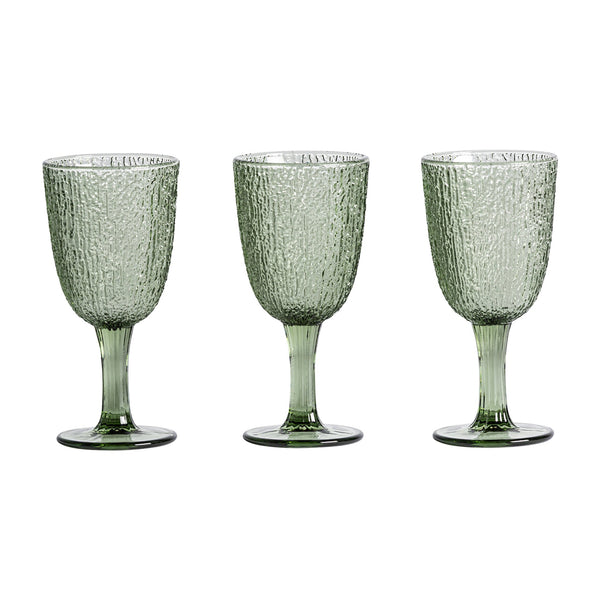 Moss Glass (Set Of 3) in Green Colour