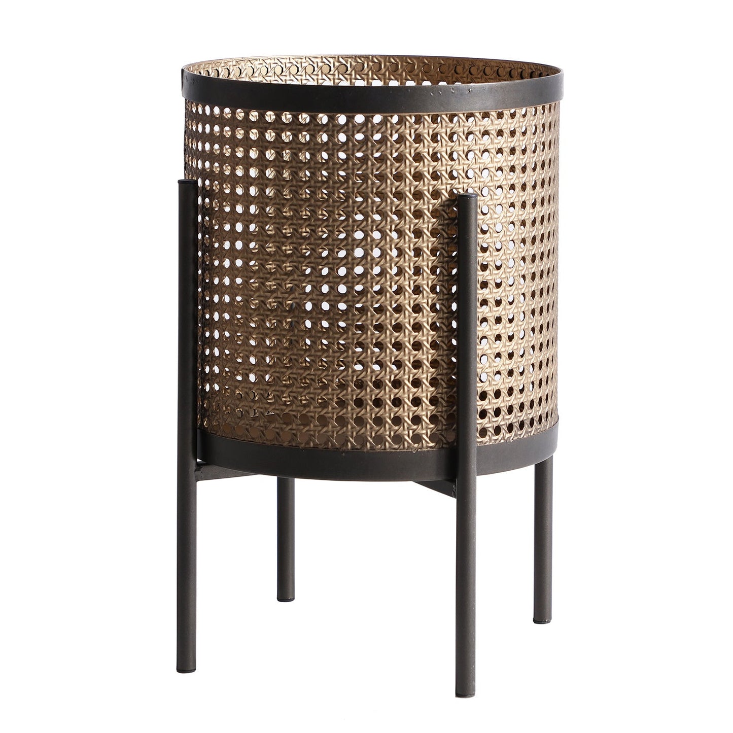 Vische Plant Pot in Black/Gold Colour