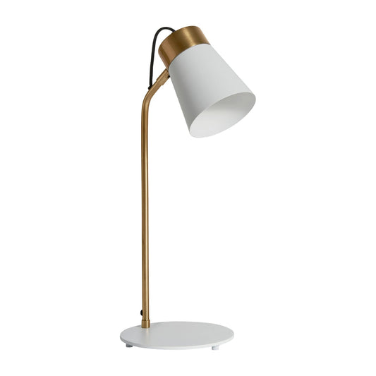 Alicena Table Lamp in White/Gold Colour