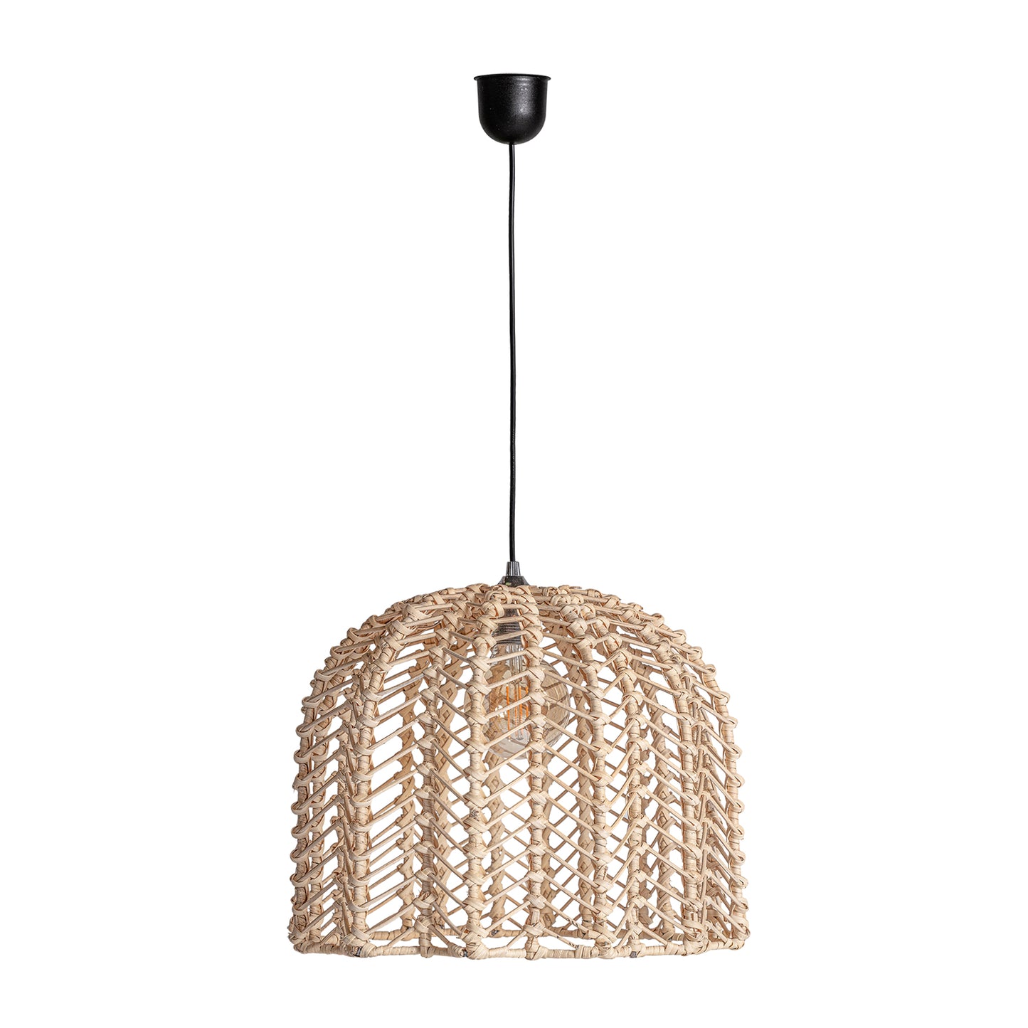 Plissé Rattan Ceiling Lamp in Natural Colour