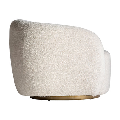 Scorze Bouclé Armchair in Cream/Gold Colour