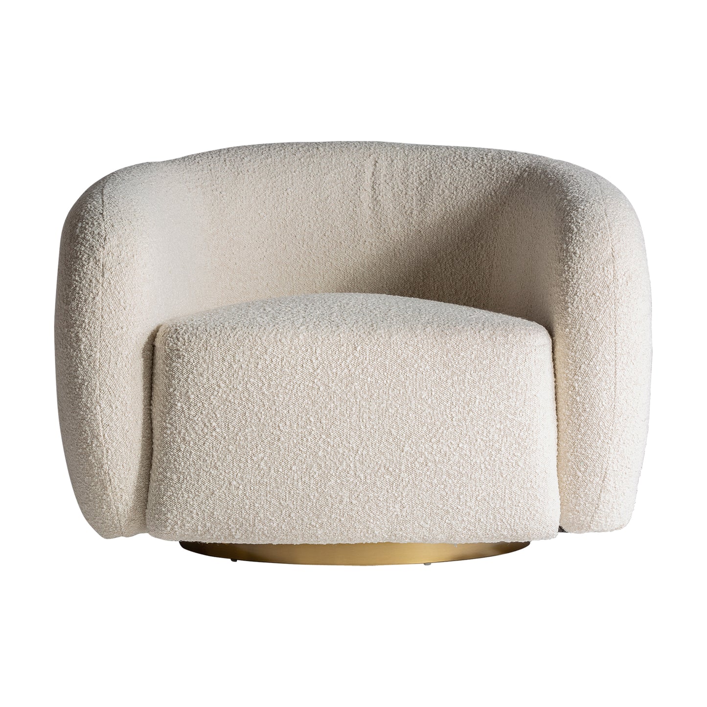 Scorze Bouclé Armchair in Cream/Gold Colour