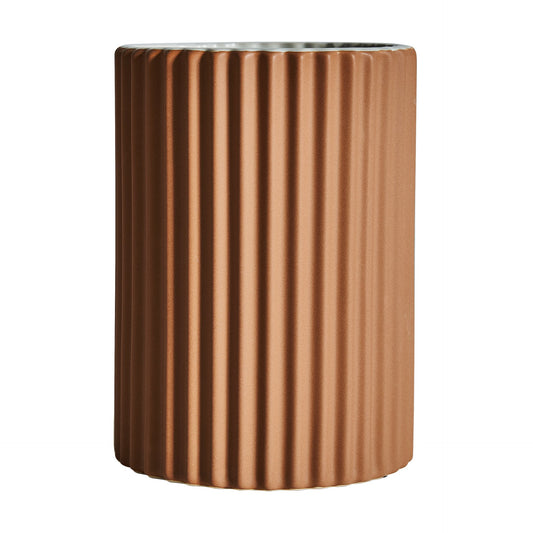 Plissé Stone Vase in Brown Colour