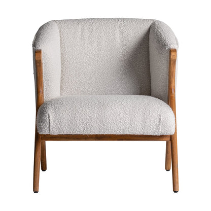 Prati Bouclé Armchair in Off White Colour